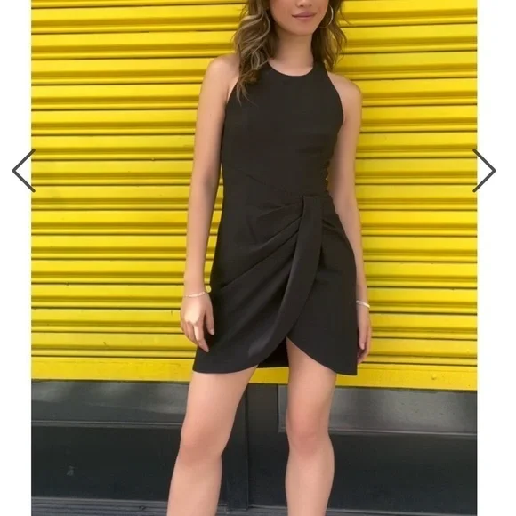 black halo brett mini dress Black Halo Brett Mini Dress in Black